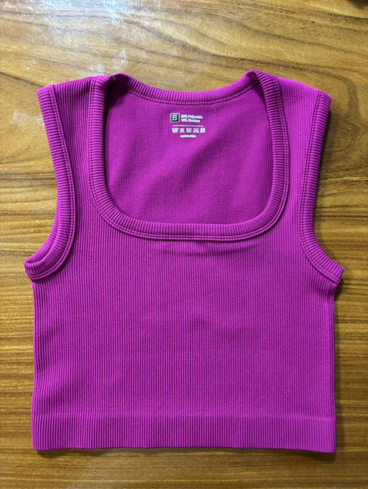 Threaded yoga workout vest