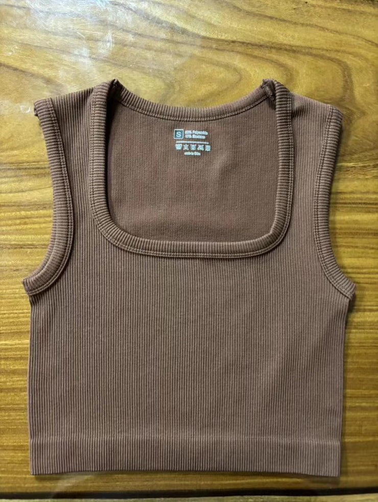 Threaded yoga workout vest